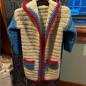 Cozy Blue and Grey Kids Coat with Hoodie